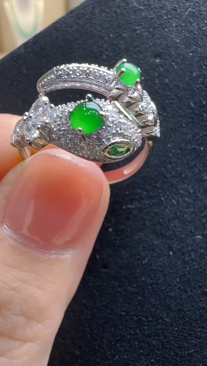 【闪购商品】翡翠戒指银S925镶嵌多样性发货拍一发一