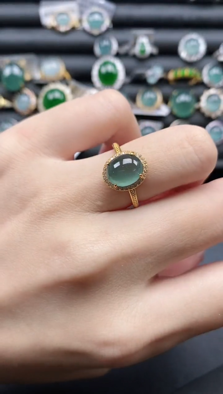 【闪购商品】翡翠戒指银S925镶嵌11111