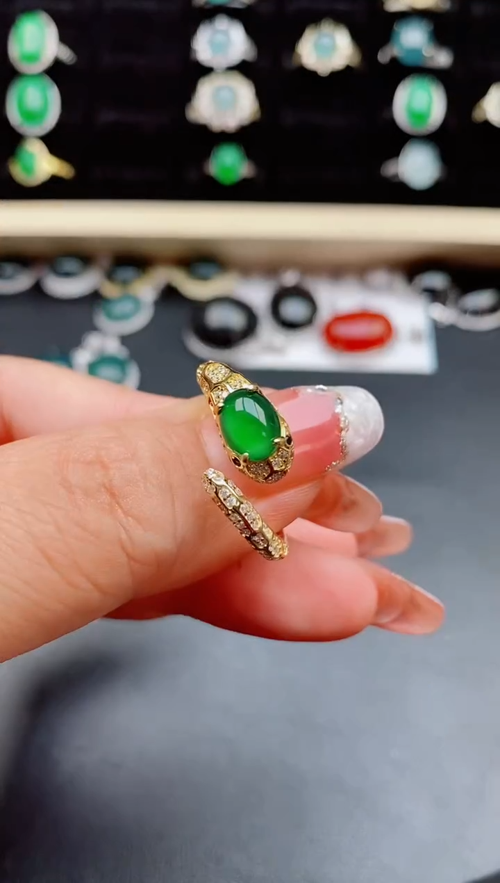 【闪购商品】翡翠戒指银S925镶嵌508050