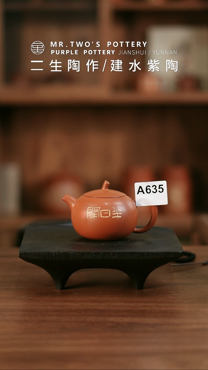 阅*A635.二生陶作精品省工级望舒壶