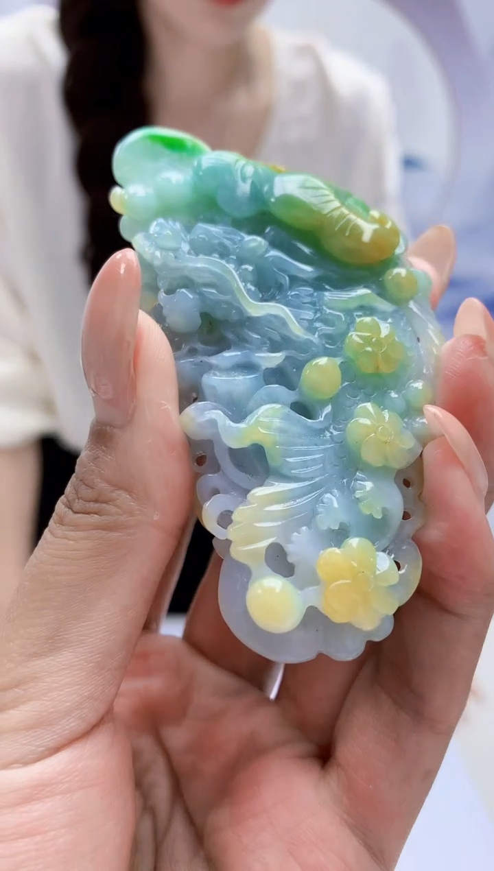 定制翡翠未镶嵌4829MM-毛货挂件90