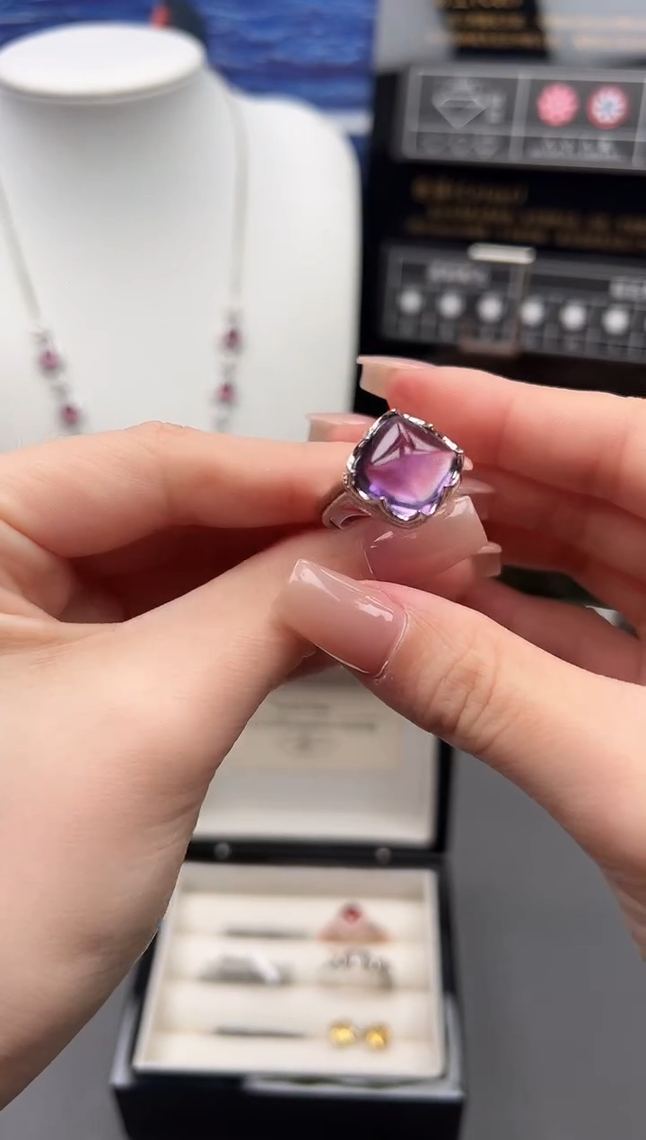 银S925镶嵌戒指水晶37