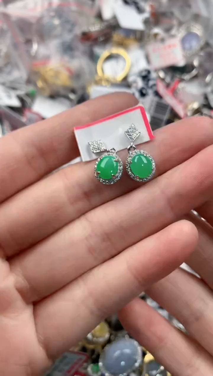 银S925镶嵌戒指翡翠444                   5