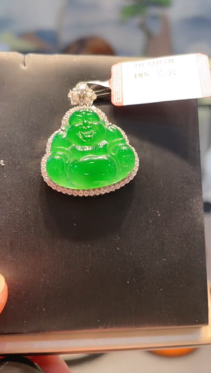 【闪购商品】翡翠颈饰18K金镶嵌A78天然A货翡翠