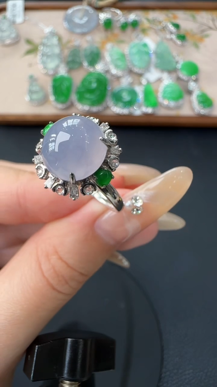 【闪购商品】翡翠戒指18K金镶嵌戒指31