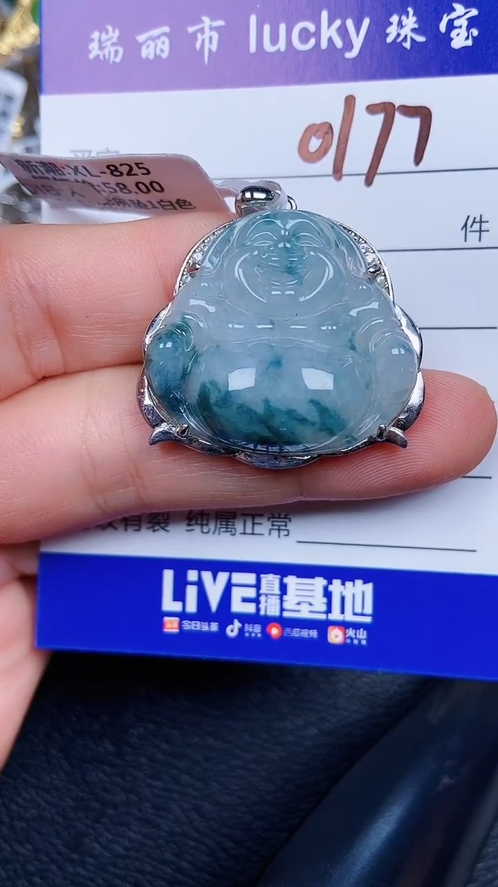 颈饰银S925镶嵌翡翠0177