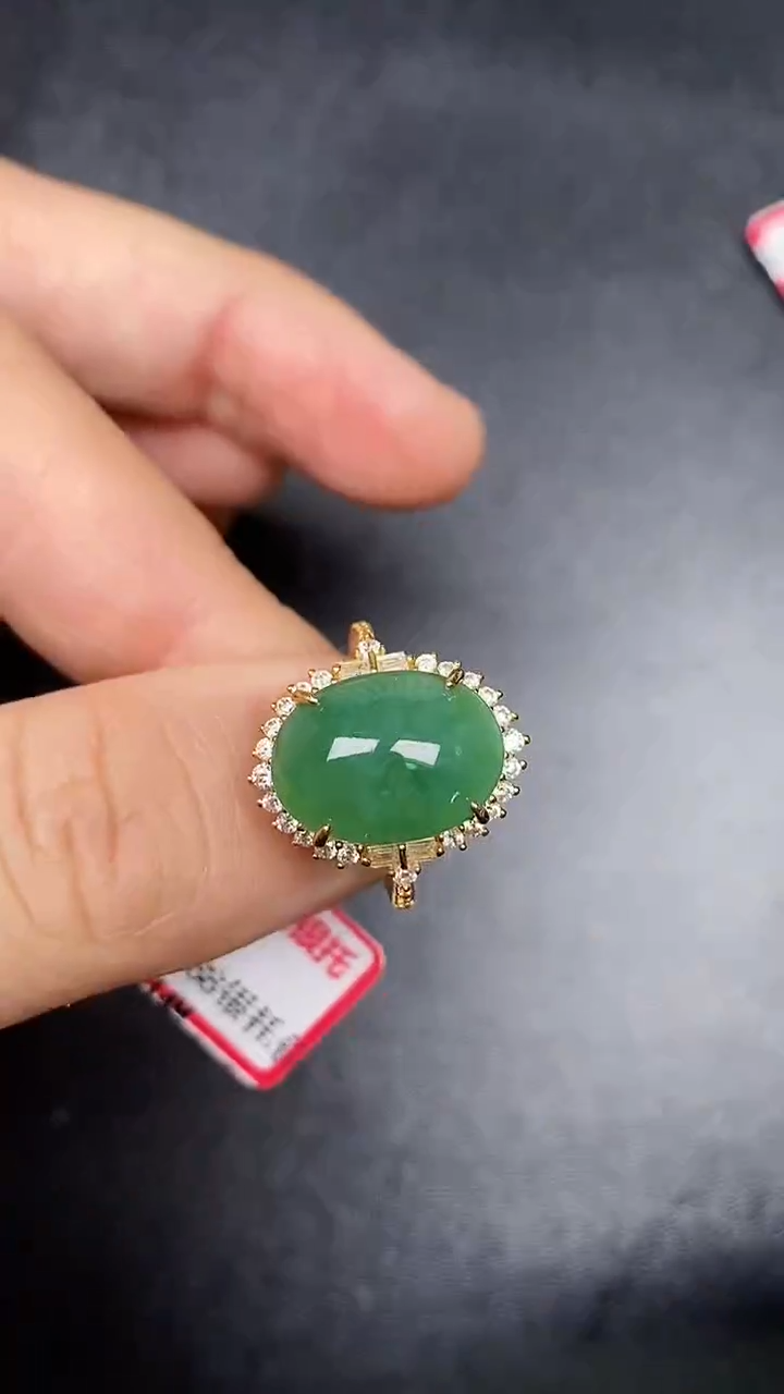 银S925镶嵌戒指翡翠2400