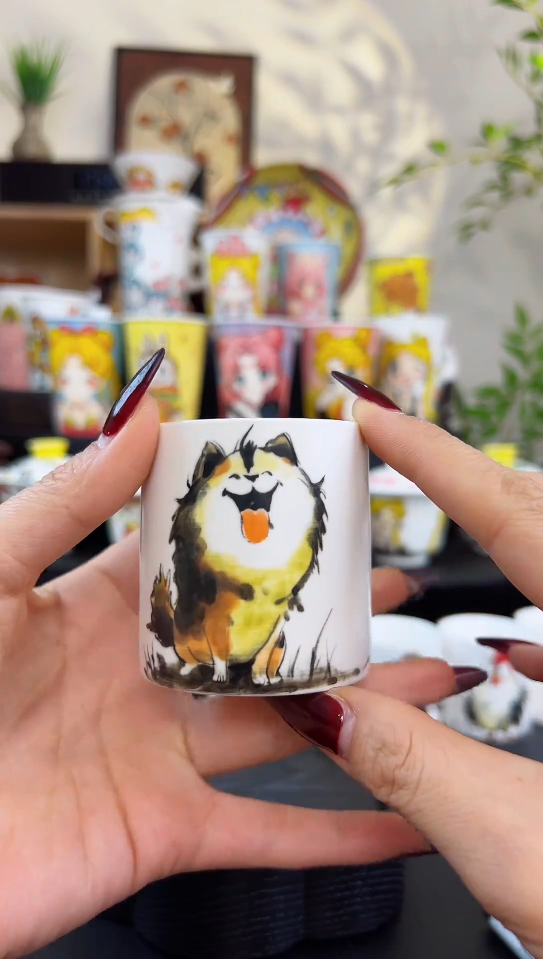 【闪购商品】摆件笙笙漫 手工手绘陶瓷杯杯