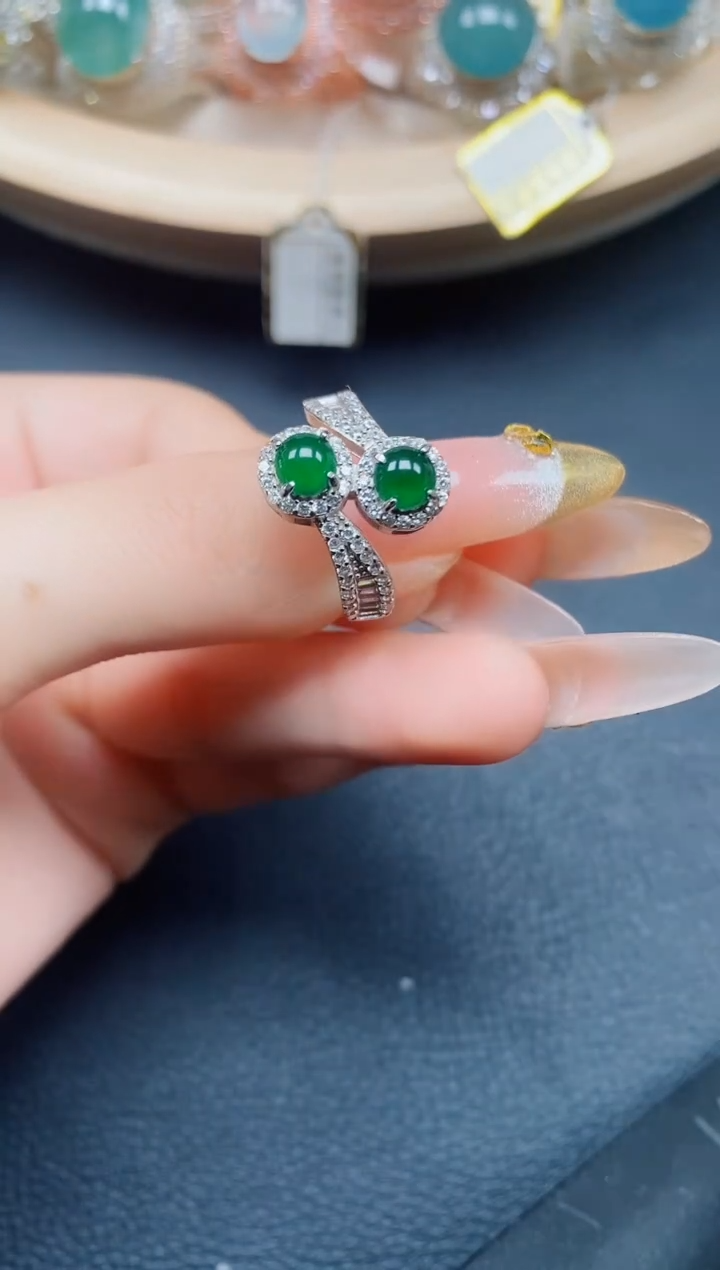 【闪购商品】翡翠戒指银S925镶嵌翡翠