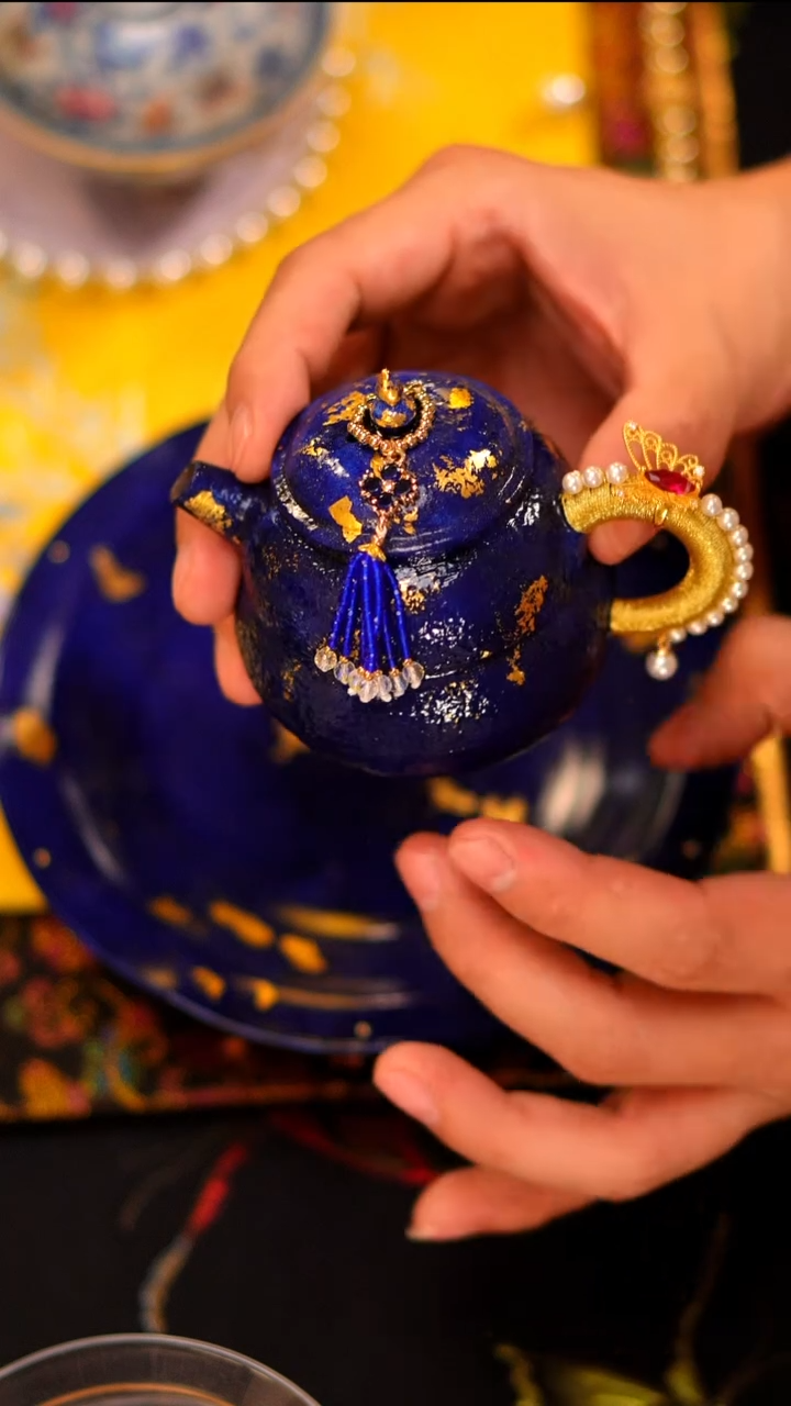 015大漆蓝色壶壶