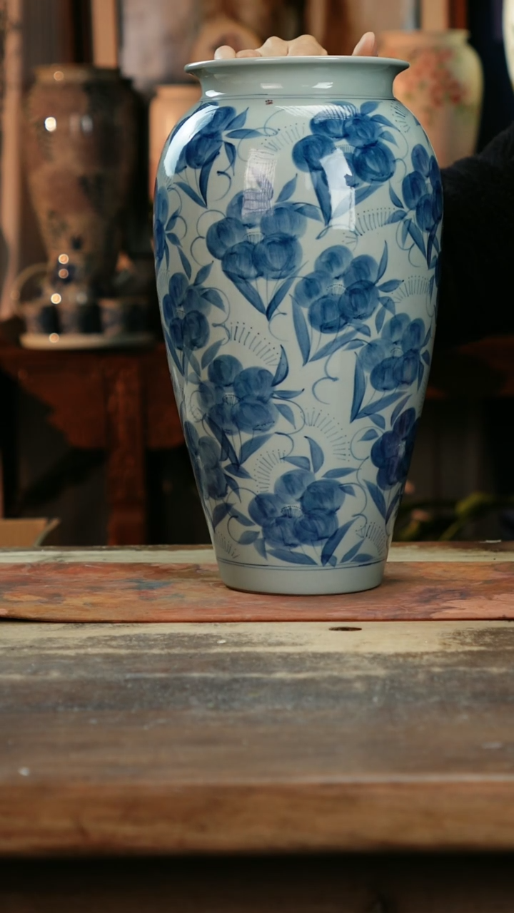 【闪购商品】瓷片景德镇纯手工釉下彩精品花瓶