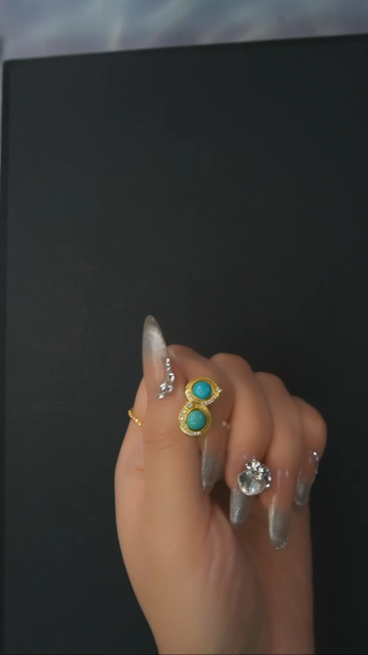 【闪购商品】绿松石耳环银S925镶嵌发货一件