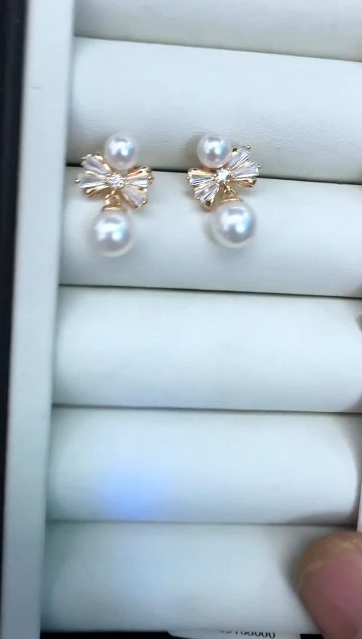 【闪购商品】海水珍珠耳饰银S925镶嵌耳钉