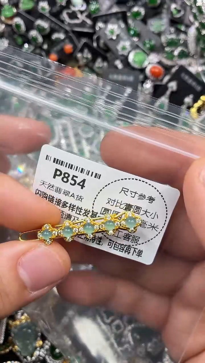 颈饰未镶嵌翡翠P854发夹