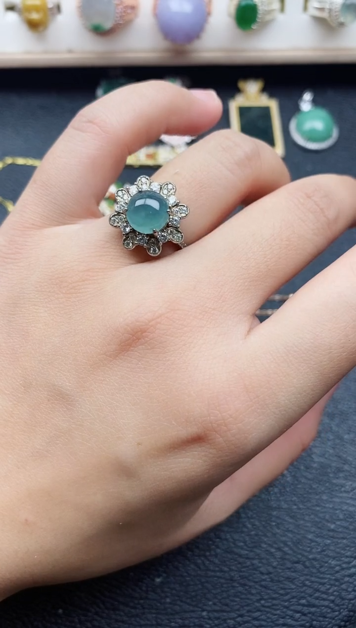 【闪购商品】翡翠戒指银S925镶嵌11111