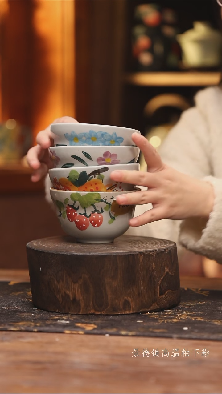 陶瓷景德镇高温釉下手绘陶瓷