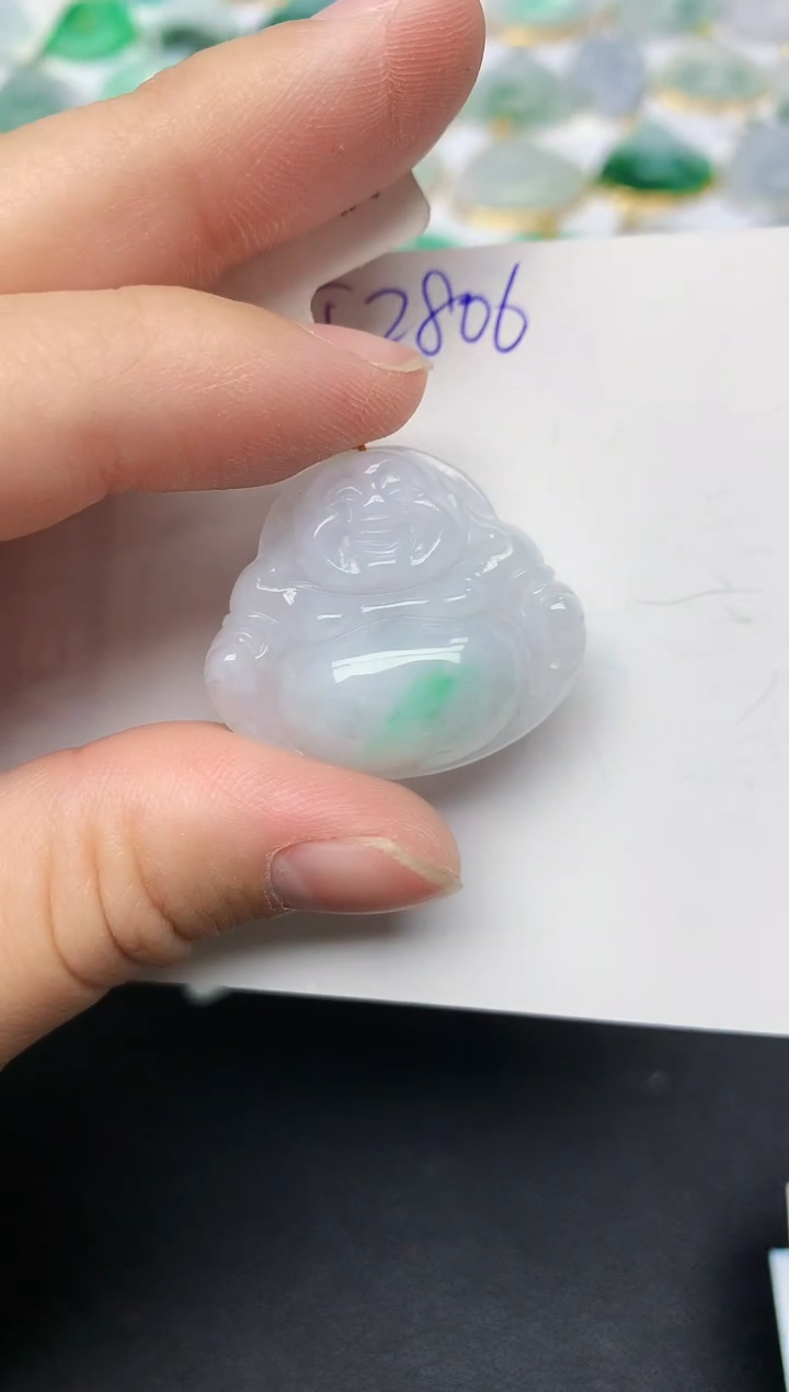 颈饰18K金镶嵌翡翠天然缅甸A货翡翠百元以上9元证书费自理