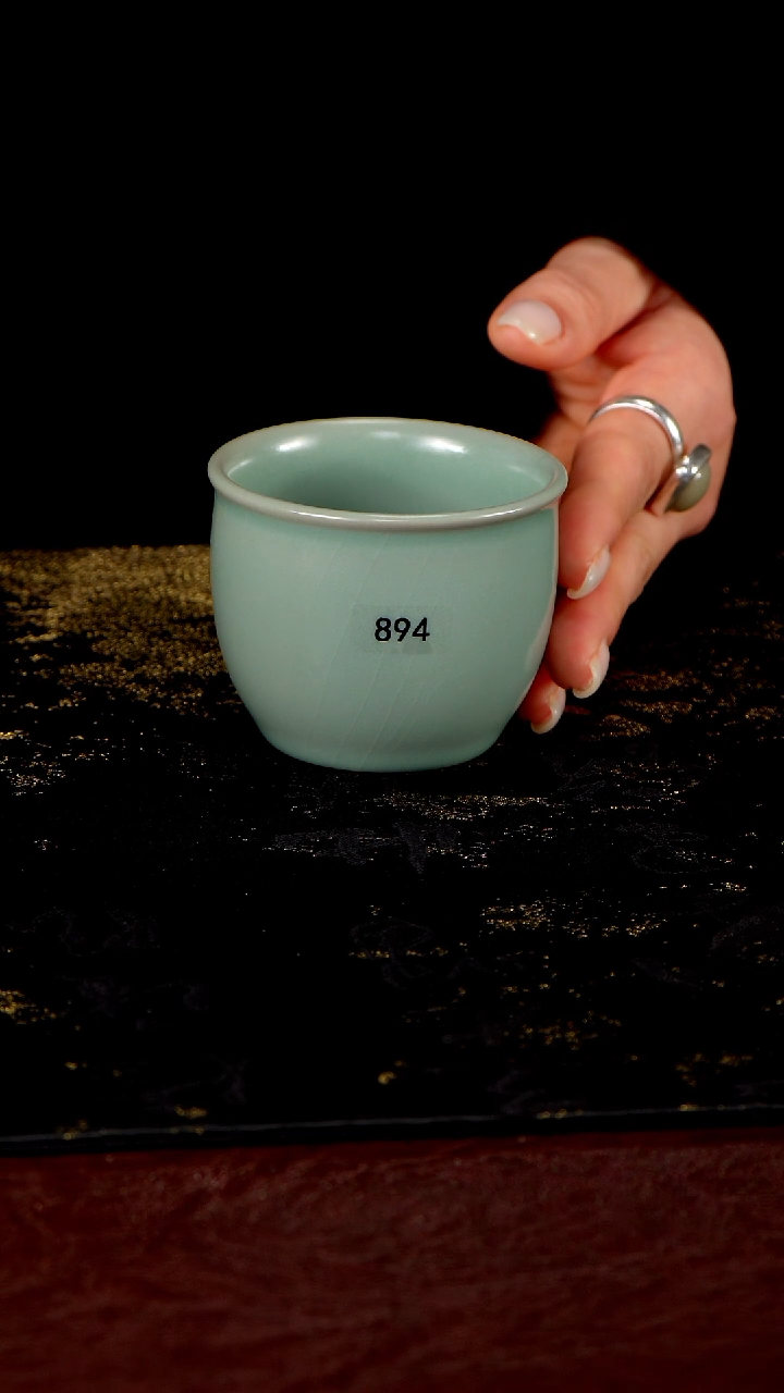 杯894  平安缸杯120cc匠工款君绿釉