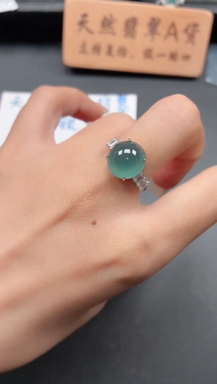 银S925镶嵌戒指翡翠11111