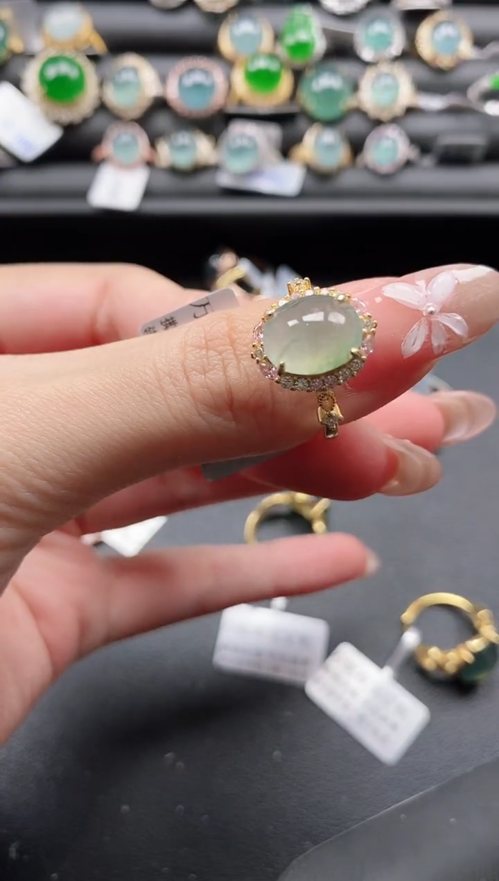 【闪购商品】翡翠戒指银S925镶嵌1111