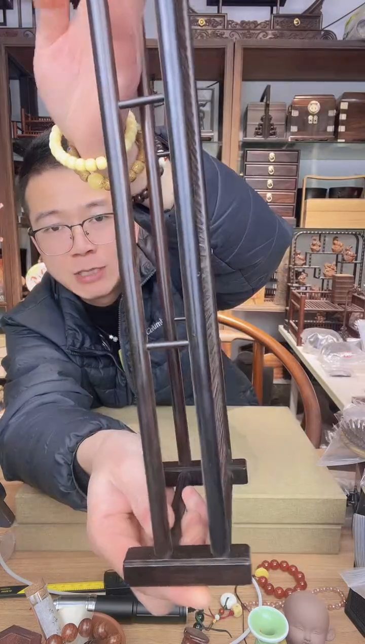 【闪购商品】乌木类书架861大红酸枝+紫光檀滤水架  瑕疵