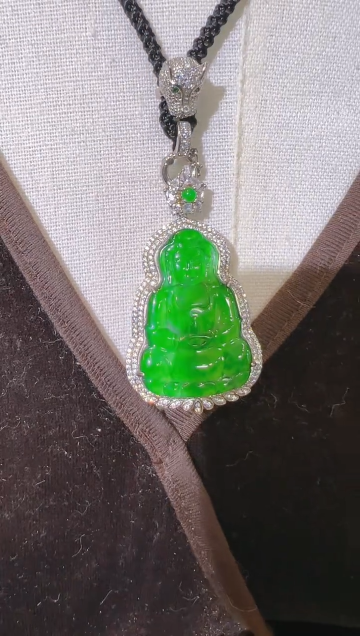 【闪购商品】翡翠吊坠(赠链)银S925镶嵌030（多样性发货）