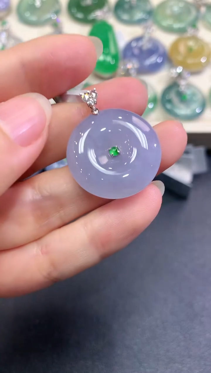 【闪购商品】翡翠颈饰18K金镶嵌B12多样性一件发货紫货有色差