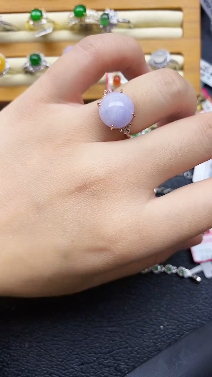 银S925镶嵌戒指翡翠1