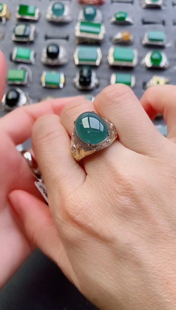 【闪购商品】翡翠戒指银S925镶嵌1212