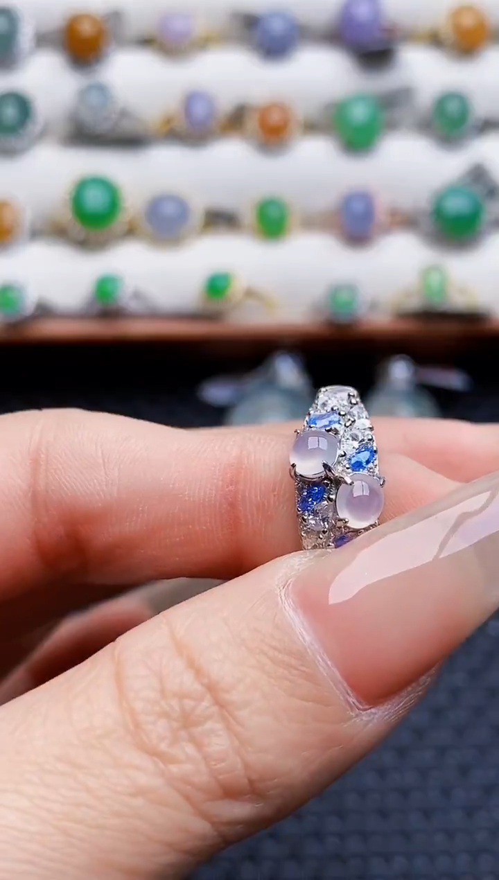 银S925镶嵌戒指翡翠4098