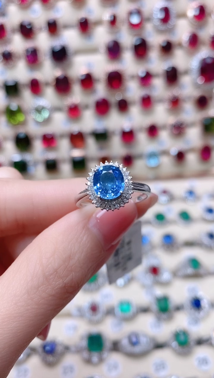 【闪购商品】蓝宝石18K金戒指18K金镶嵌1