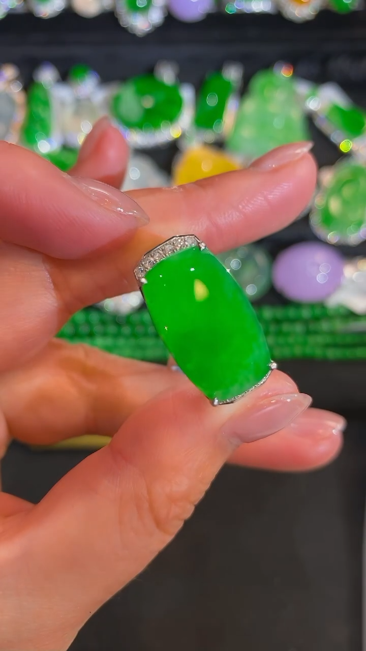 【闪购商品】翡翠颈饰未镶嵌马鞍戒指