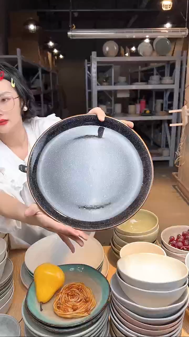 瓷429外贸尾货高温釉下彩陶瓷餐具默认微瑕