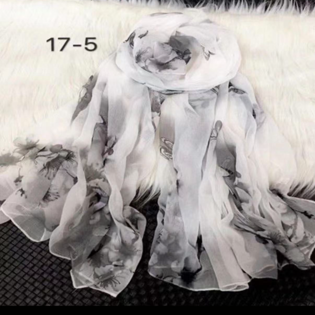 云纹纱加大版[180*140左右]旅游拍照女士百搭洋气高档丝巾