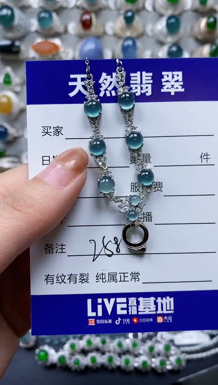 【闪购商品】翡翠颈饰银S925镶嵌0258