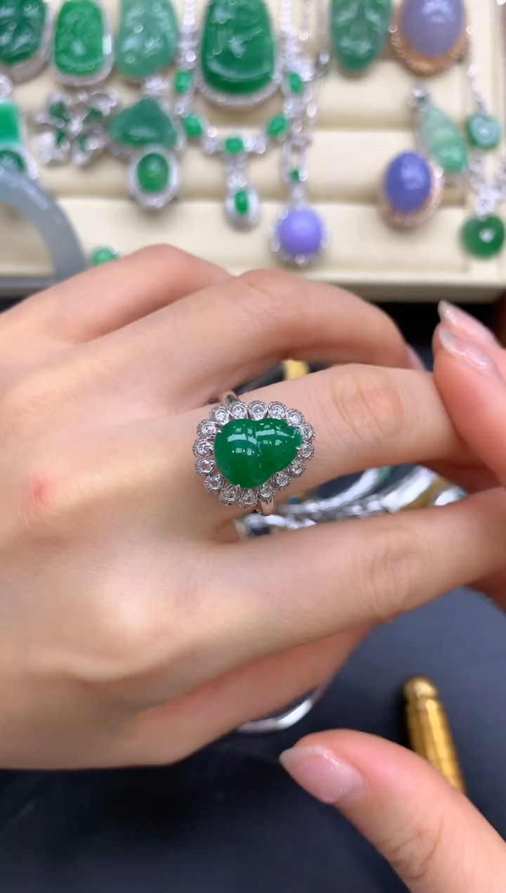 【闪购商品】翡翠戒指18K金镶嵌516-中国好珍宝