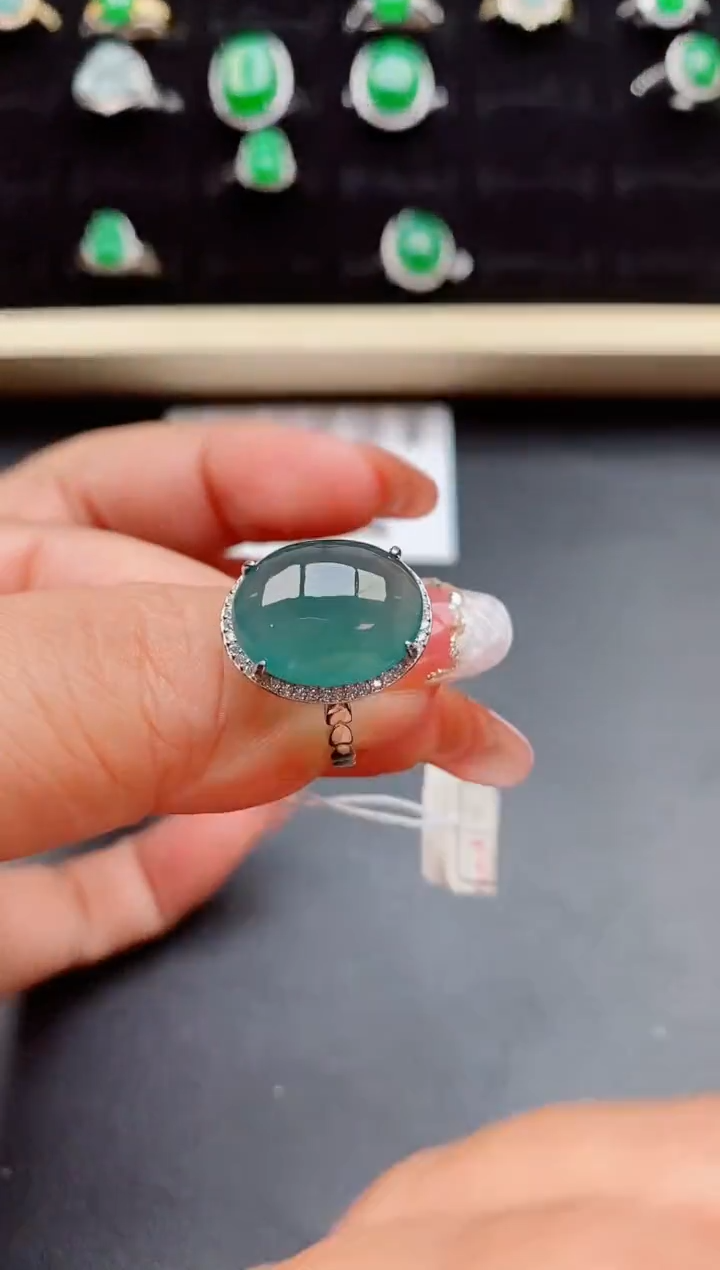 【闪购商品】翡翠戒指银S925镶嵌50880