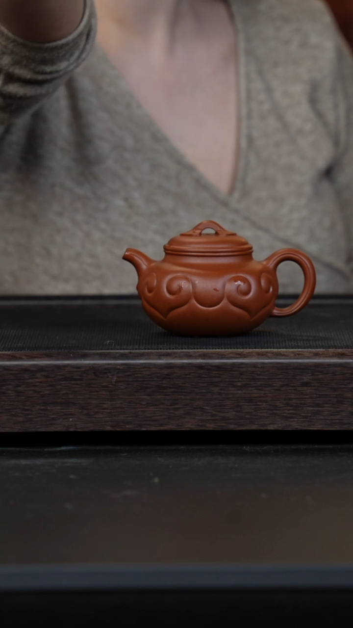 【闪购商品】紫砂茶壶朱泥仿古如意