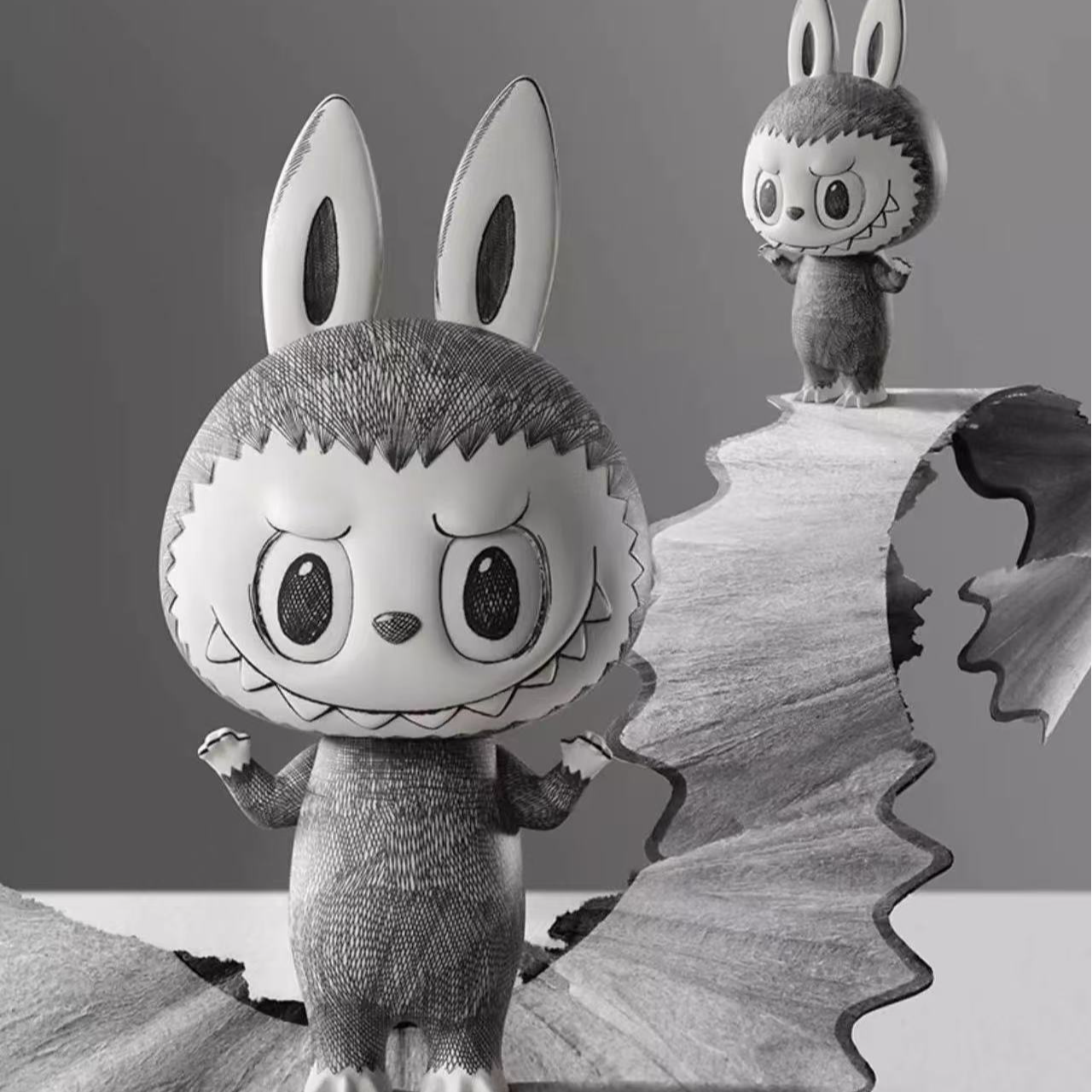 POPMART泡泡玛特 MEGA珍藏 LABUBU素描400%潮玩大娃手办摆件