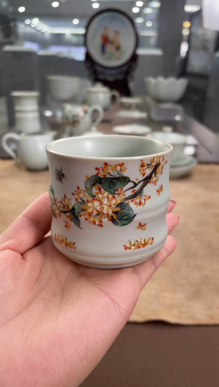 【闪购商品】余秀华手绘空竹杯（桂花）
