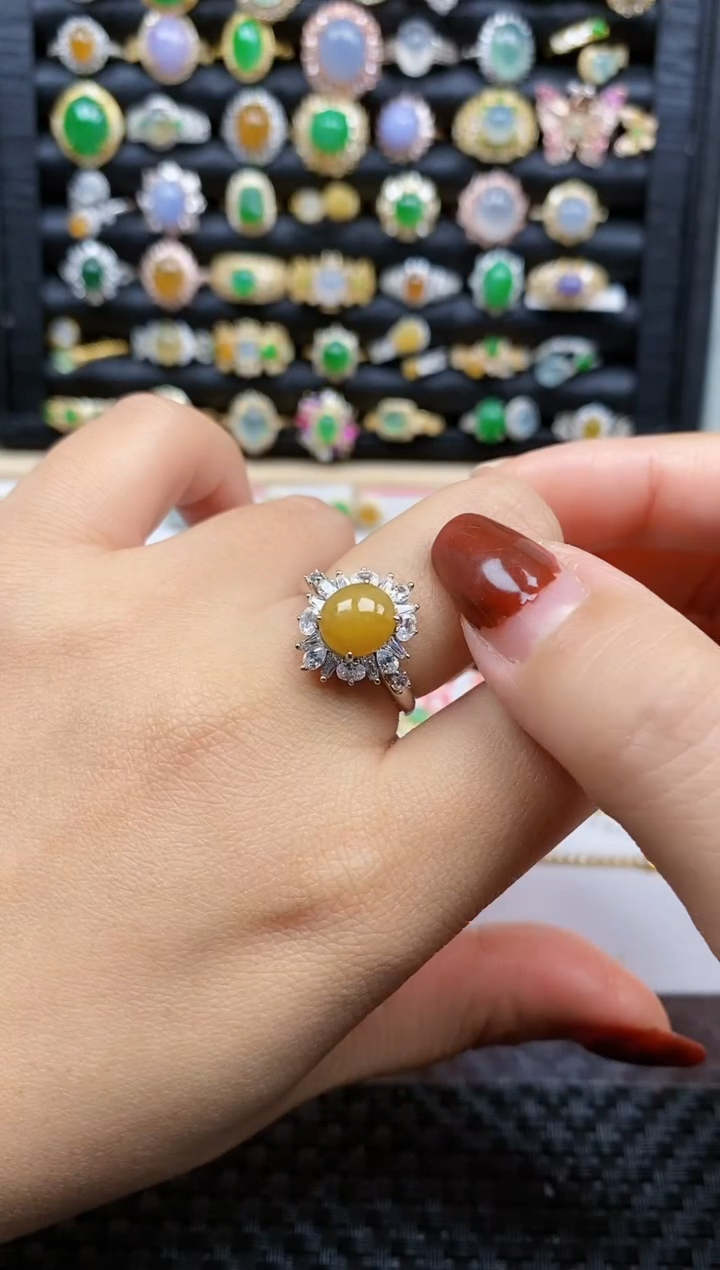 银S925镶嵌戒指翡翠485