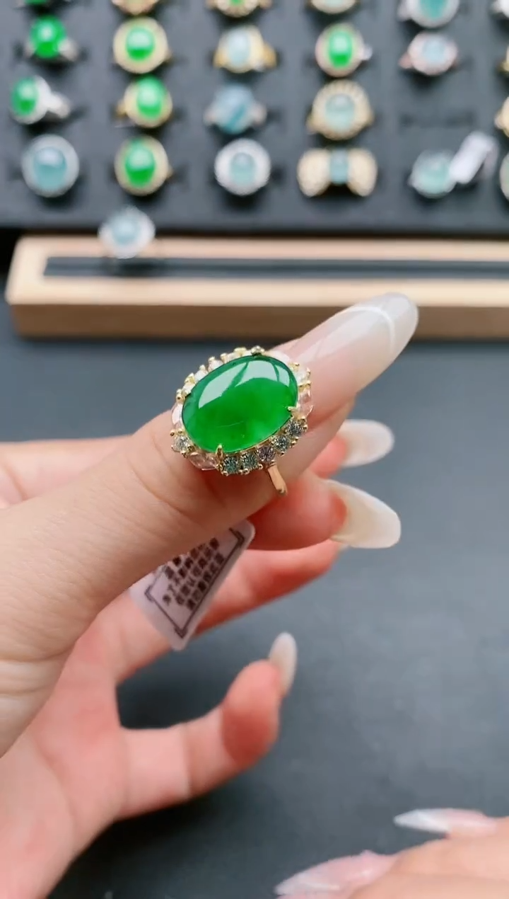 【闪购商品】翡翠戒指银S925镶嵌11111