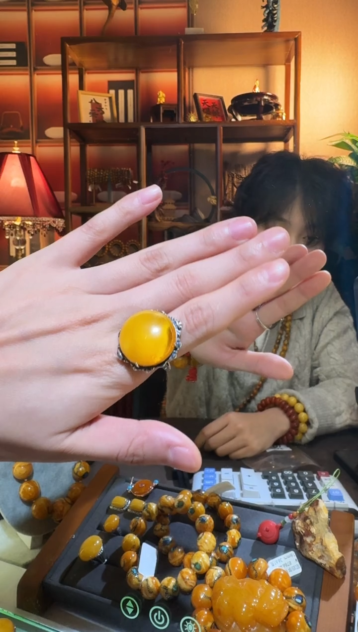 蜜蜡颈饰银S925镶嵌6630天然蜜蜡珠宝奇石
