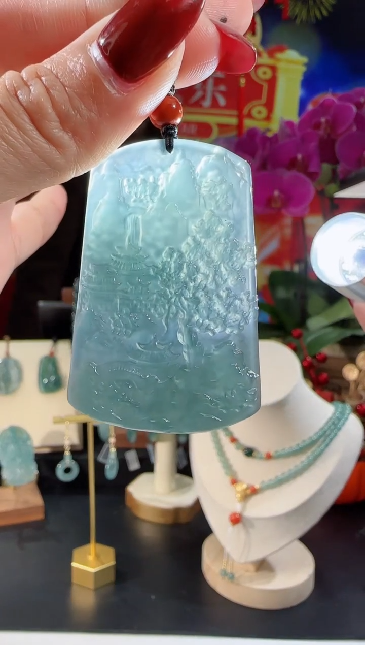 【闪购商品】翡翠吊坠(不含链)未镶嵌山水牌多样性发一