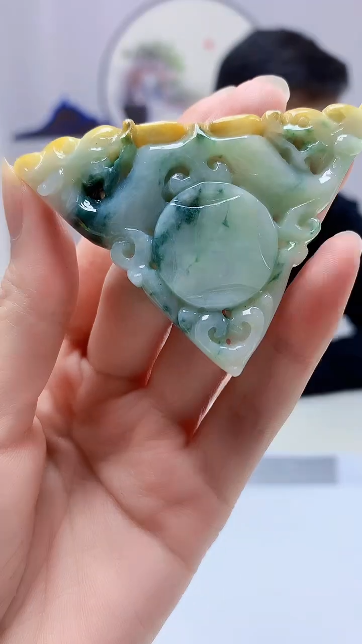 【闪购商品】定制翡翠未镶嵌5152zm-毛货挂件124