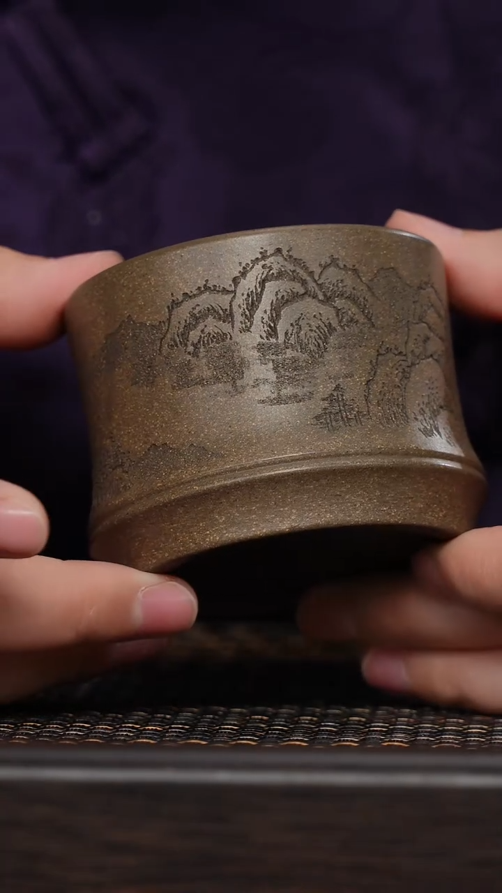 【闪购商品】紫砂茶杯非遗茶器-竹节山水