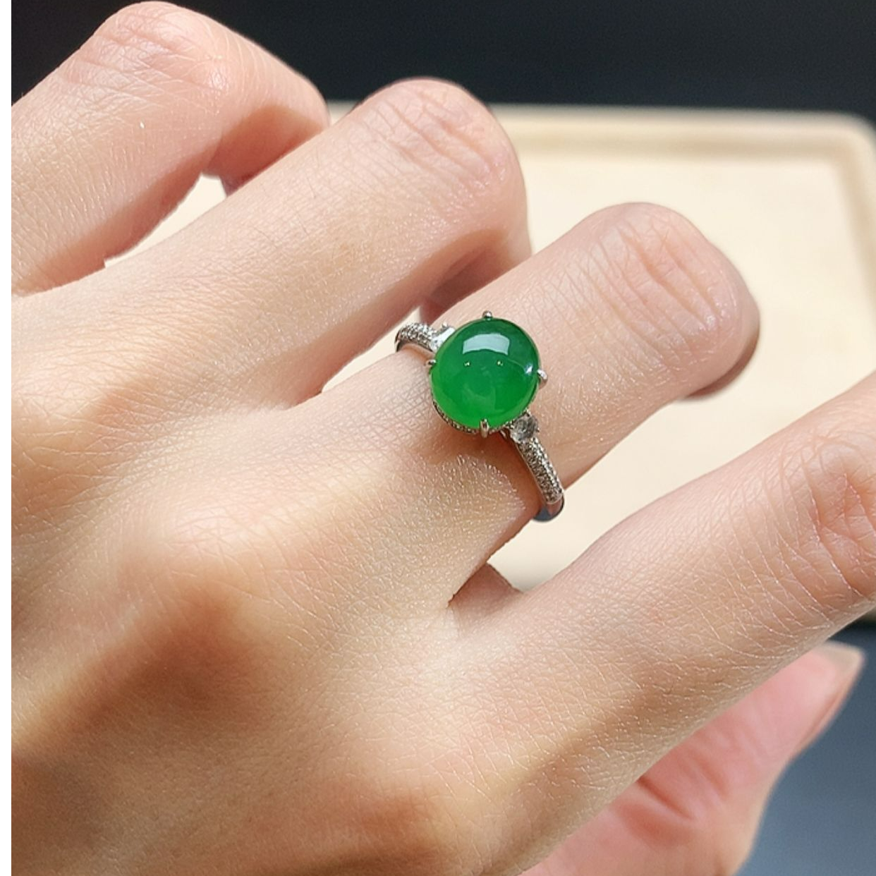 翡翠18K金戒指-Z43-9958