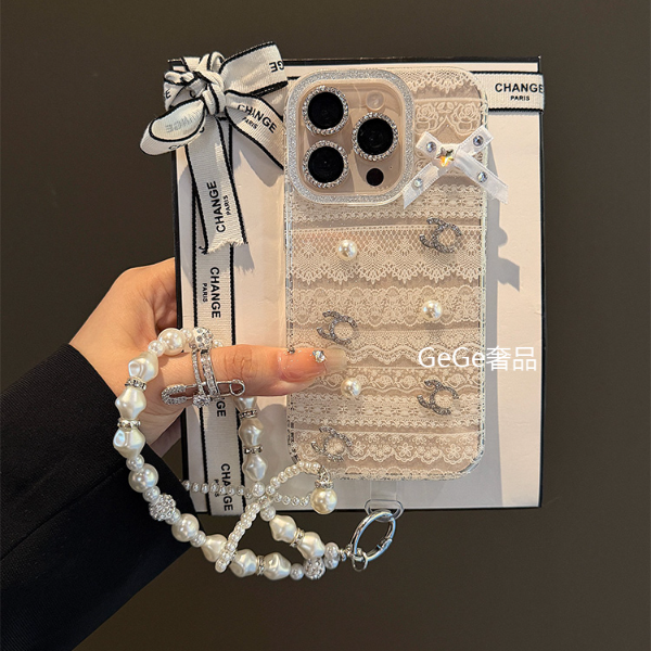 小香风蕾丝花边适用苹果17pro max手机壳iphone16/15/14/13蝴蝶结