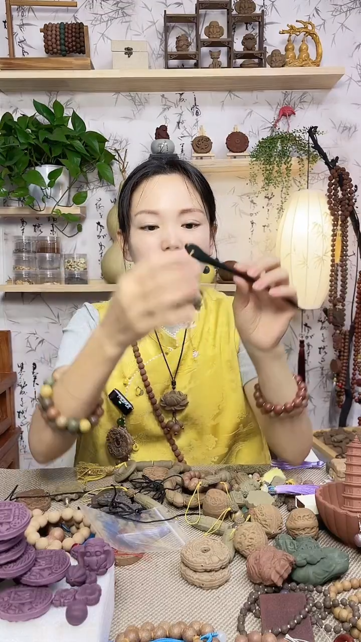 泥塑香身芄莲花簪子