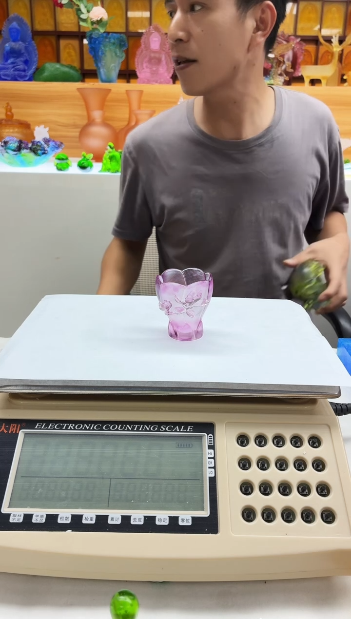 手工艺品琉璃紫色兰花杯